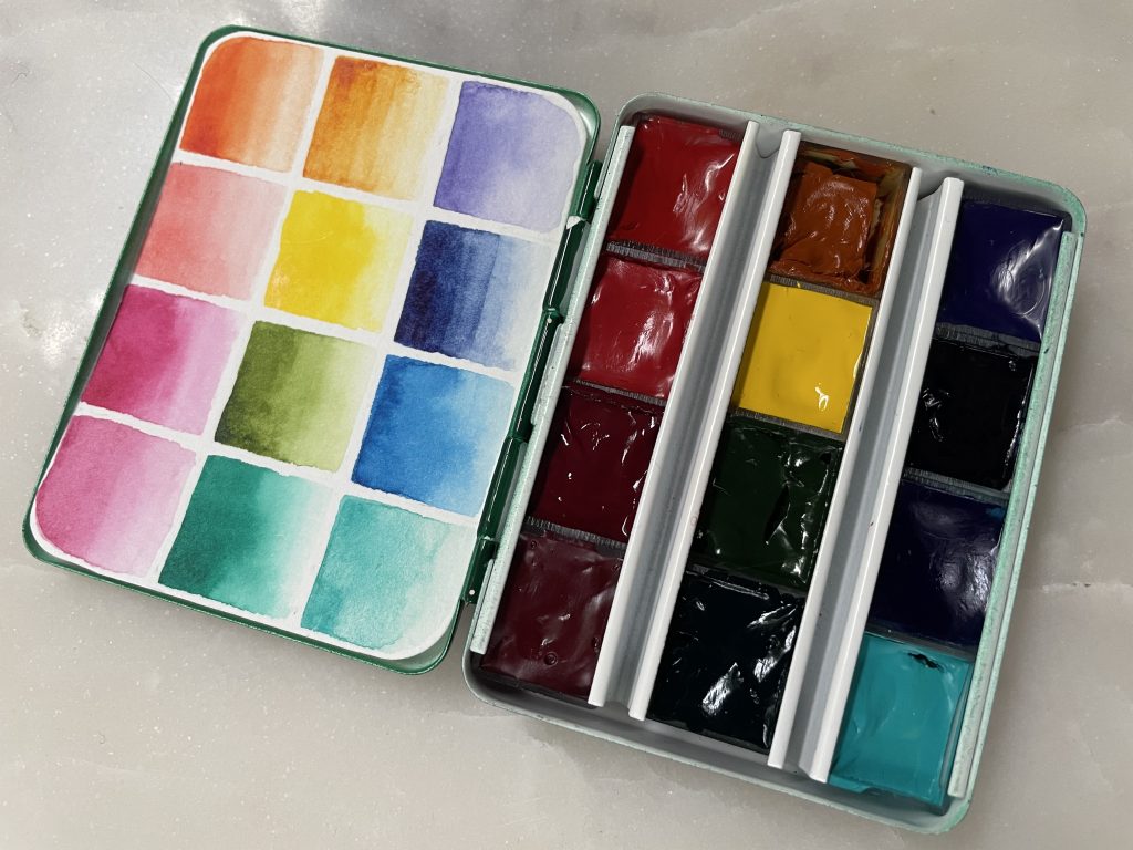 Travel watercolor palette