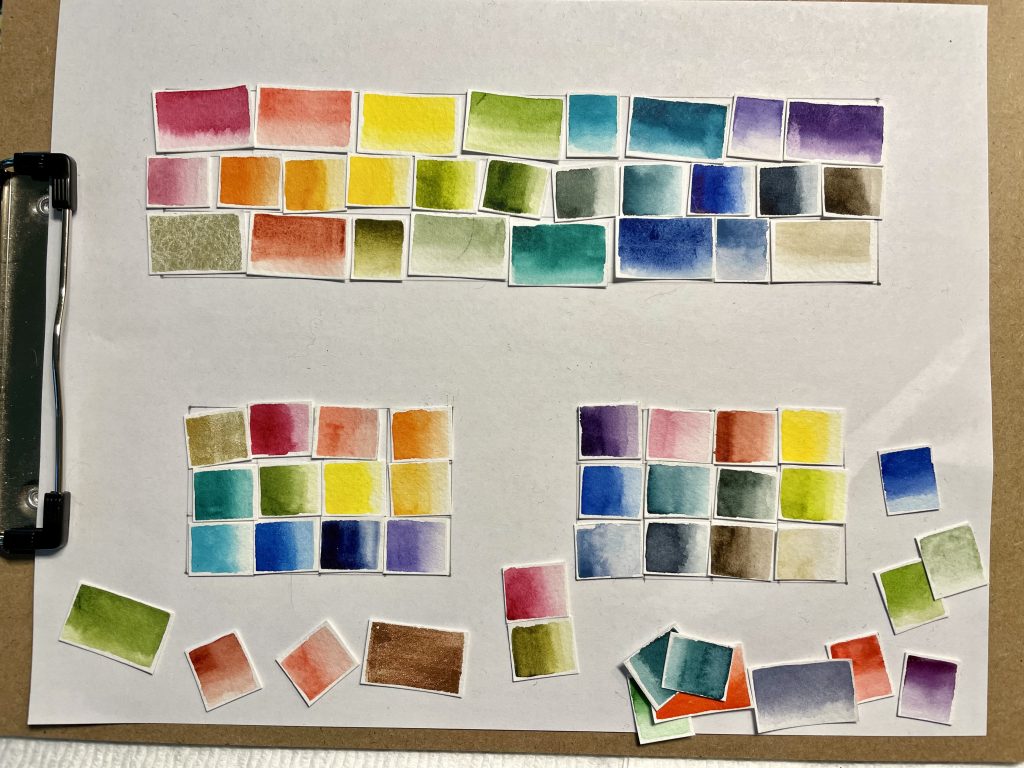 Organizing watercolor palette charts