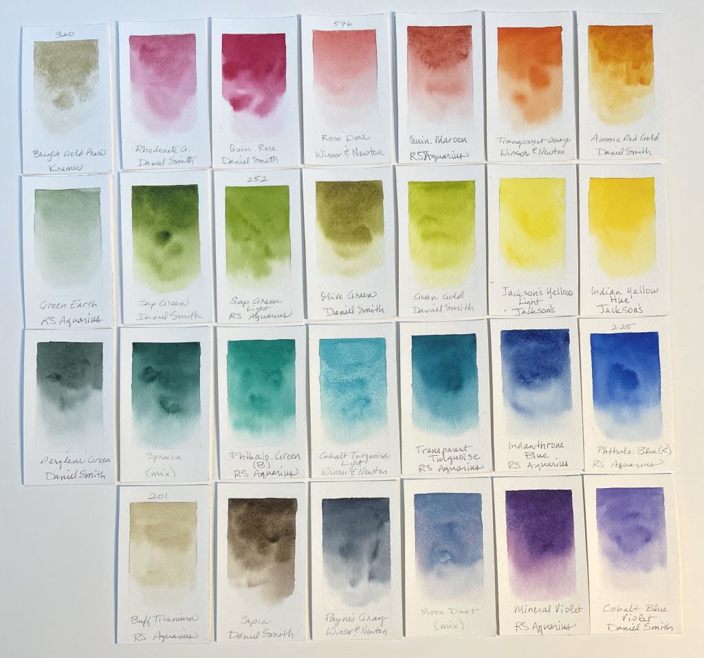 Watercolor swatches