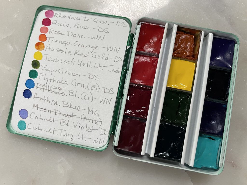 Travel watercolor palette