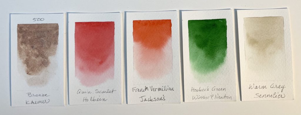 Watercolor swatches