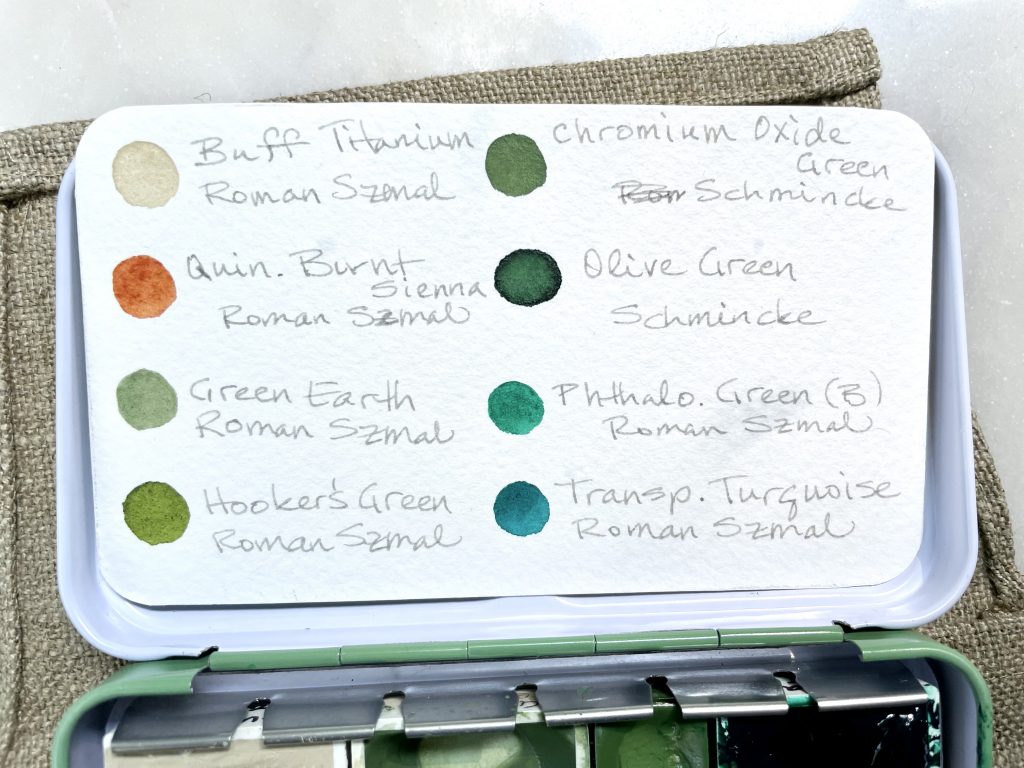 Terrain watercolor palette reference card