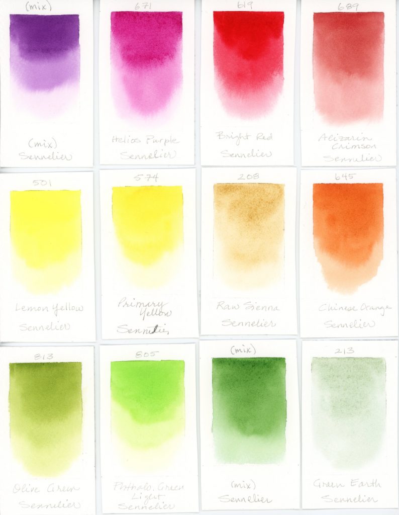Sennelier watercolor swatches (1)