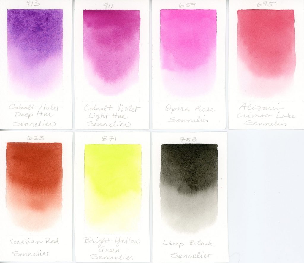 Sennelier watercolor swatches (3)