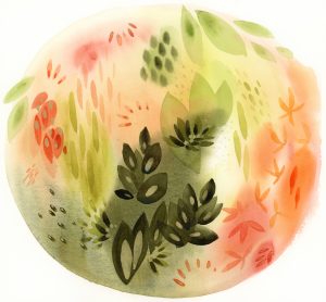 Tropical Forest Abstract Watercolor