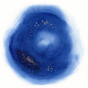 Royal Blue Galaxy Abstract Watercolor