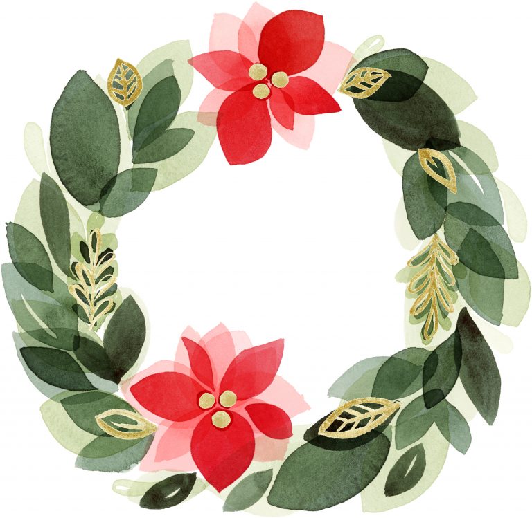Holiday Wreath watercolor design