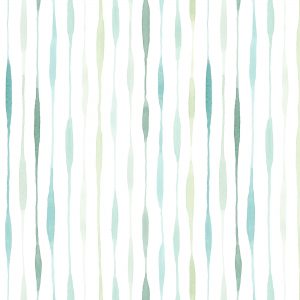 Seafoam Stripes on White Watercolor Pattern