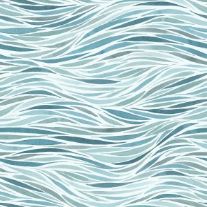 Marine Blue Waves Watercolor Pattern