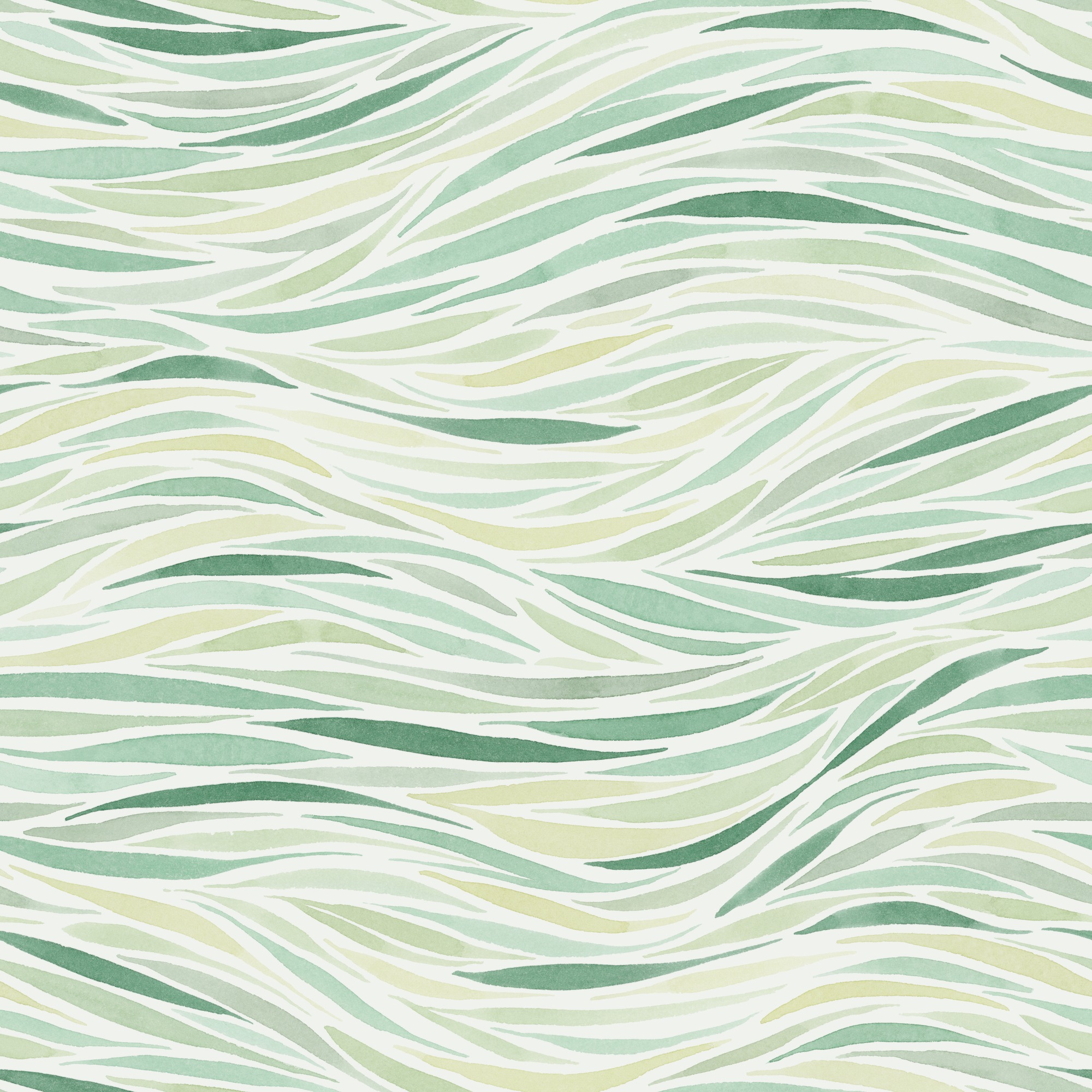 Lemongrass Waves Watercolor Pattern