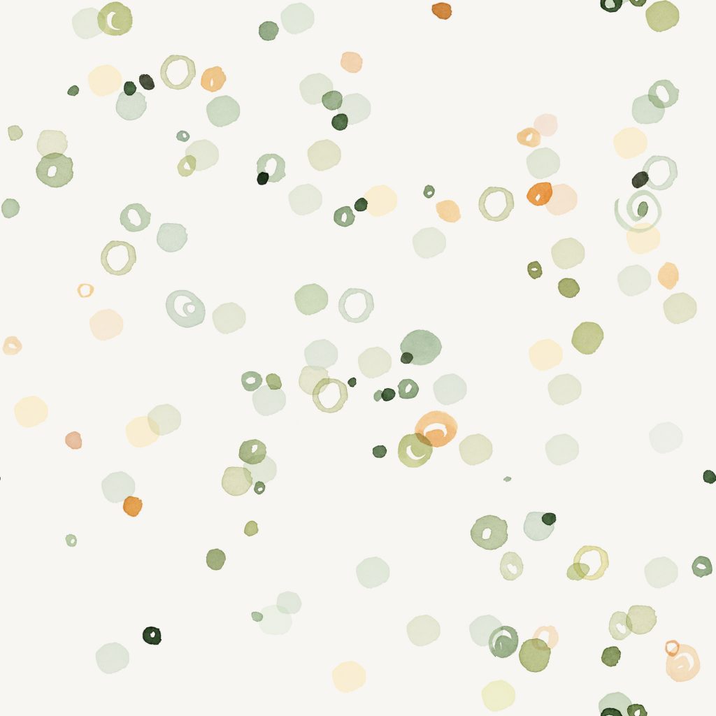 Bubbles Watercolor Pattern in Olive Gold
