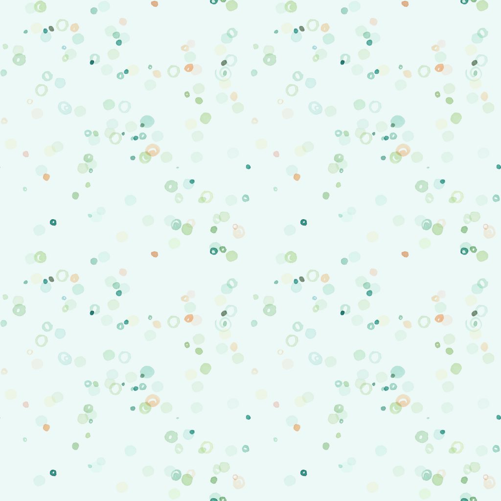 Bubbles Watercolor Pattern repeated in aqua