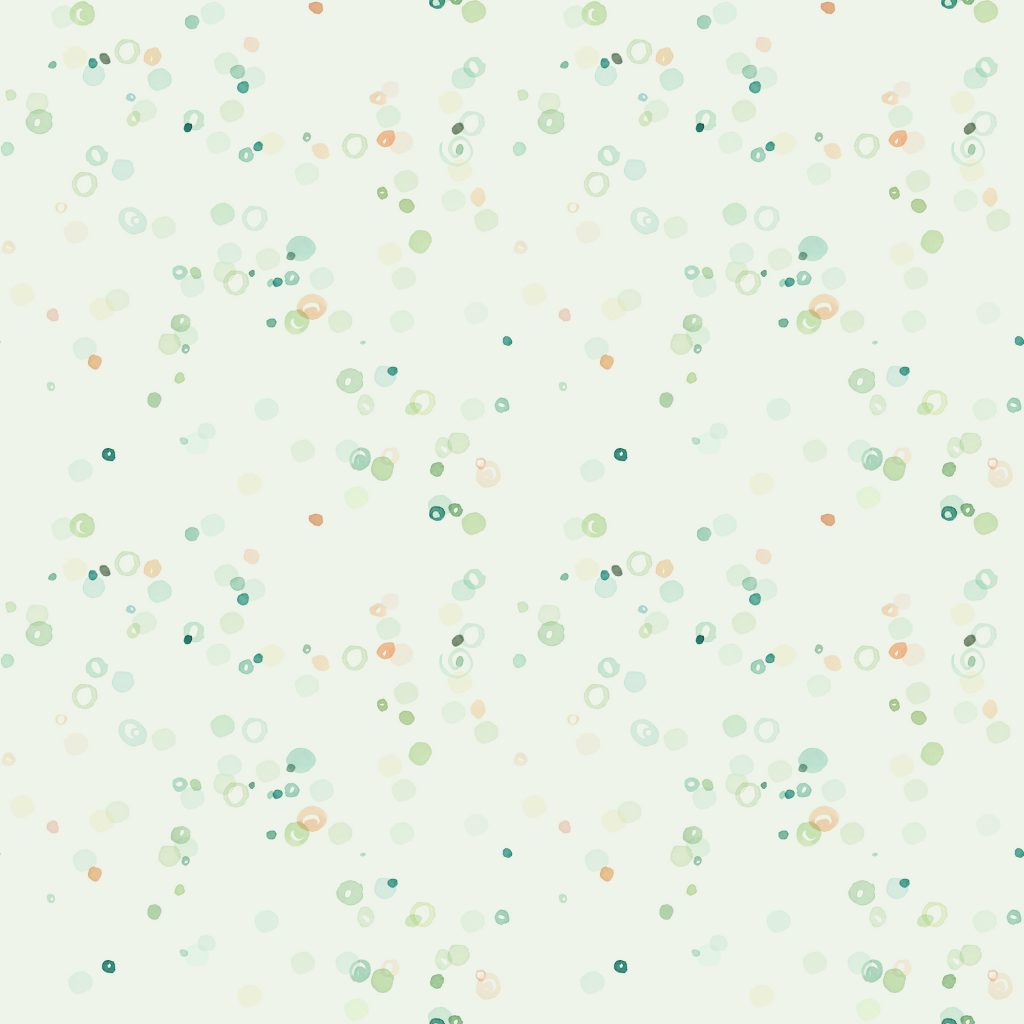Bubbles Watercolor Pattern repeated in Green