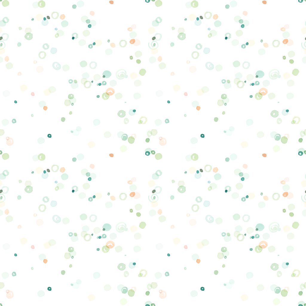 Bubbles Watercolor Pattern repeated in White