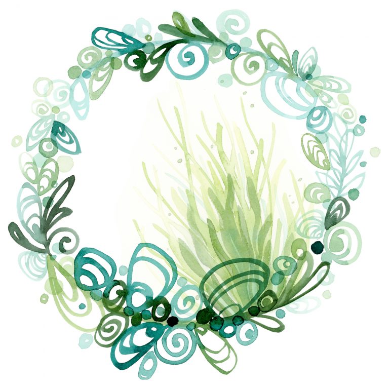 Mermaid Wreath watercolor