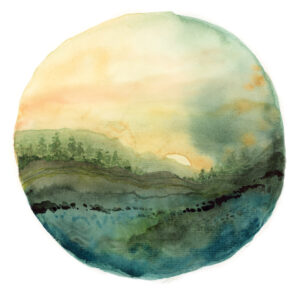 Sunset Crest watercolor landscape