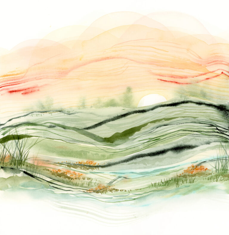 Limned Watercolor--abstract landscape