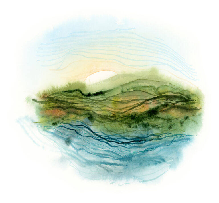 Bracken--abstract watercolor landscape